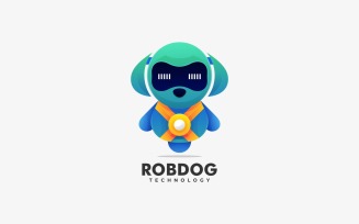 Robot Dog Gradient Logo Style