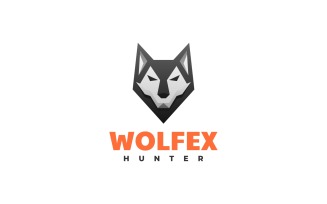 Wolf Hunter Simple Logo Style