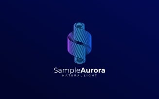 Abstract Aurora Line Gradient Logo Style