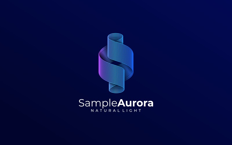 Abstract Aurora Line Gradient Logo Style Logo Template