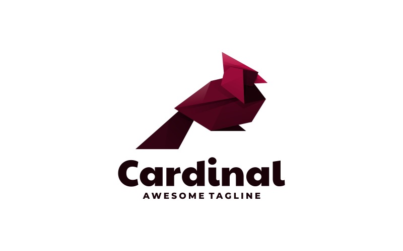 Cardinal Bird Low Poly Logo Logo Template