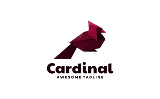 Cardinal Bird Low Poly Logo