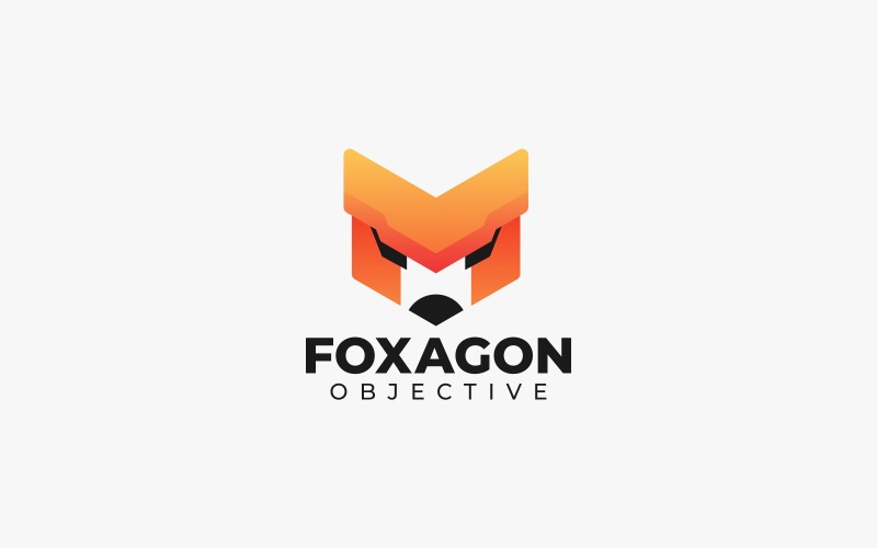 Fox Hexagon Gradient Logo Logo Template