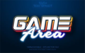 Game Area - Editable Text Effect, Neon Glowing Text Style, Graphics Illustration