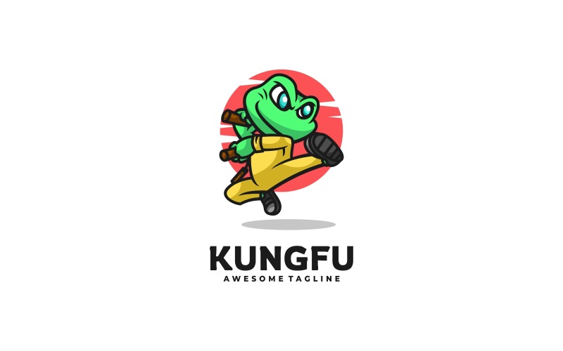 Kung Fu Frog Cartoon Logo Logo Template