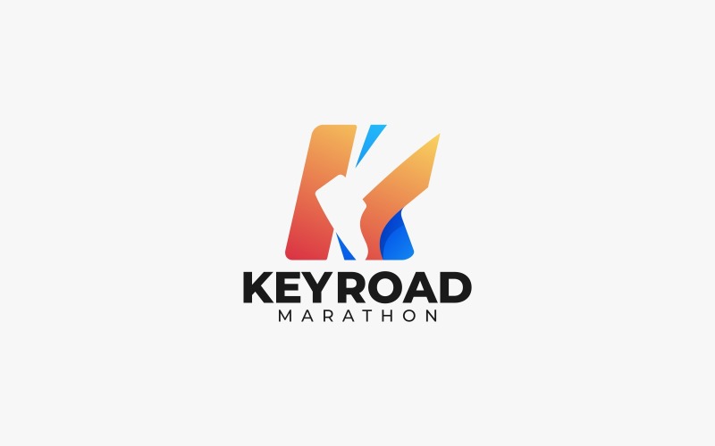 Letter K - Key Road Gradient Colorful Logo Logo Template