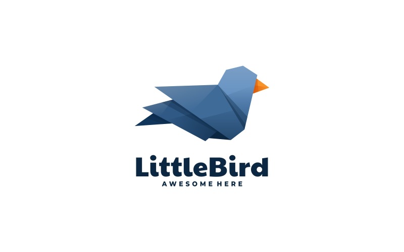 Little Bird Low Poly Logo Logo Template
