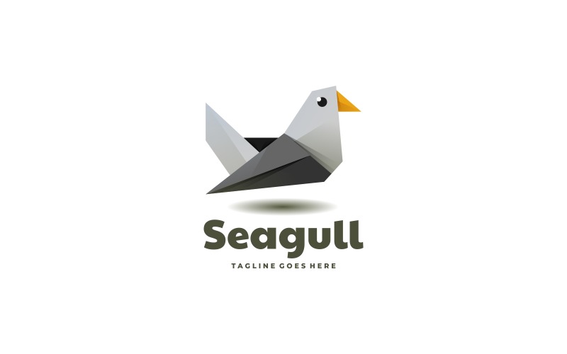 Seagull Low Poly Logo Style Logo Template