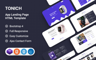 Tonich - App & Product Landing Page HTML Template