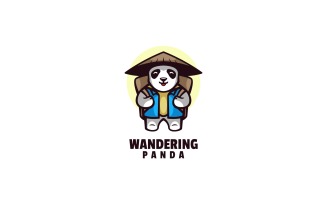 Wandering Panda Cartoon Logo