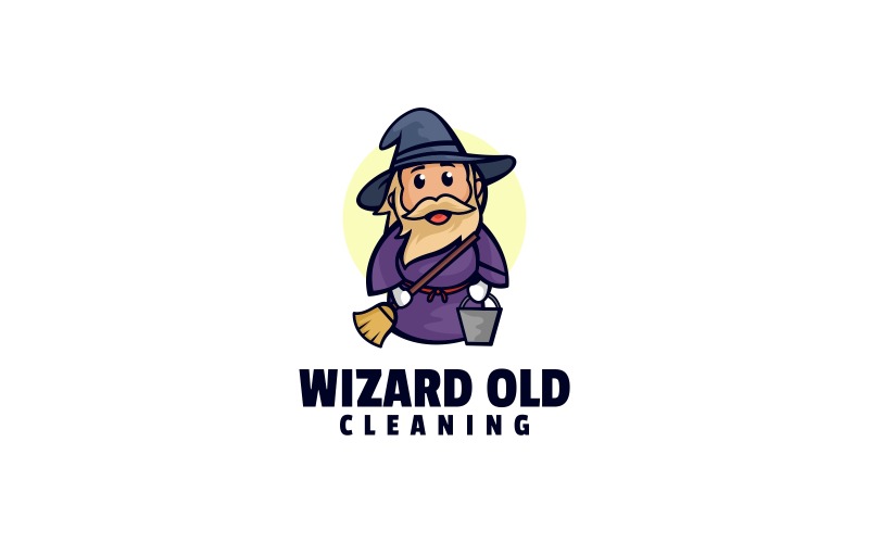 Wizard Old Cartoon Logo Style Logo Template