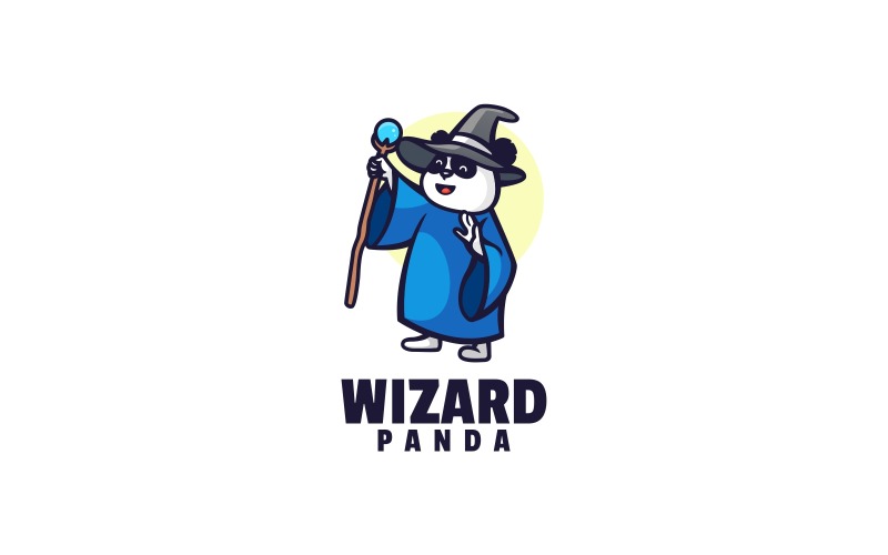 Wizard Panda Cartoon Logo Logo Template