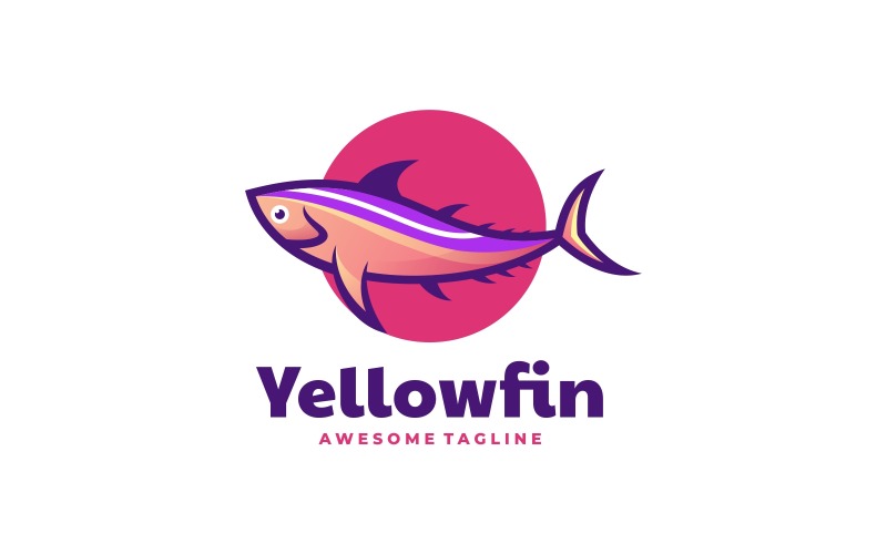 Yellow Fin Tuna Simple Mascot Logo Logo Template