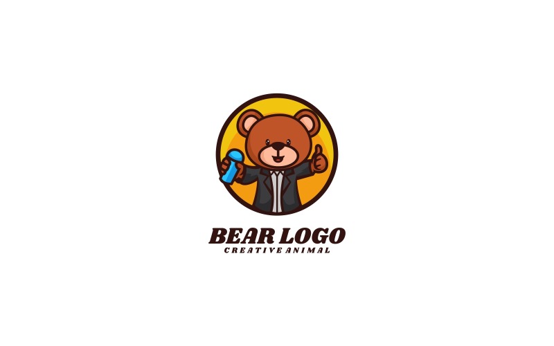 Bear Simple Mascot Logo Template