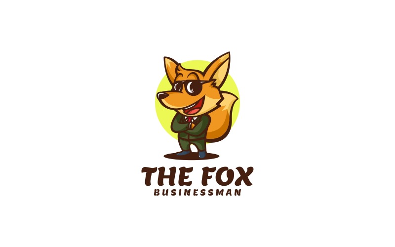 Businessman Fox Cartoon Logo Logo Template