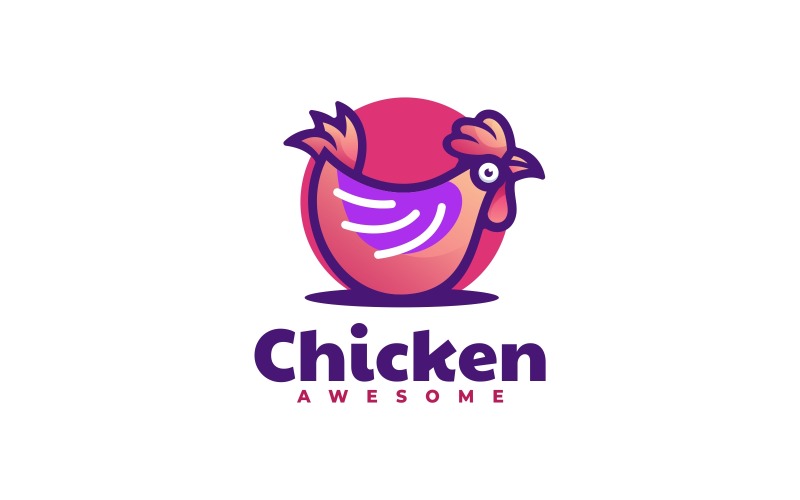 Chicken Gradient Mascot Logo Logo Template