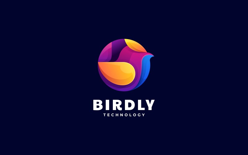 Circle Bird Gradient Colorful Logo Logo Template