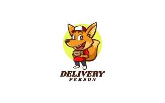 Delivery Fox Cartoon Logo