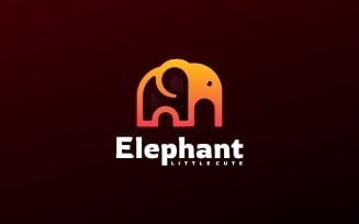 Elephant Little Cute Gradient Logo