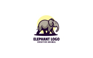 Elephant Simple Mascot Logo Template
