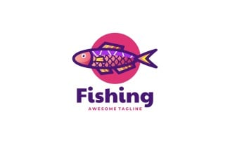 Fishing Gradient Mascot Logo