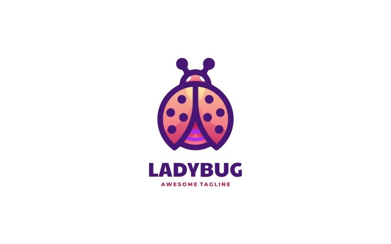 Ladybug Simple Mascot Logo Logo Template