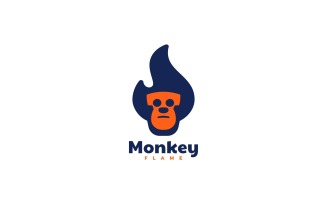Monkey Flame Simple Logo Style