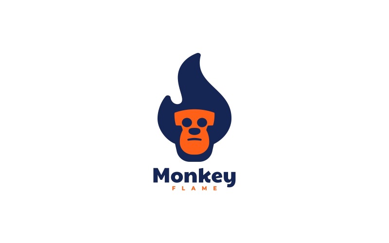 Monkey Flame Simple Logo Style Logo Template