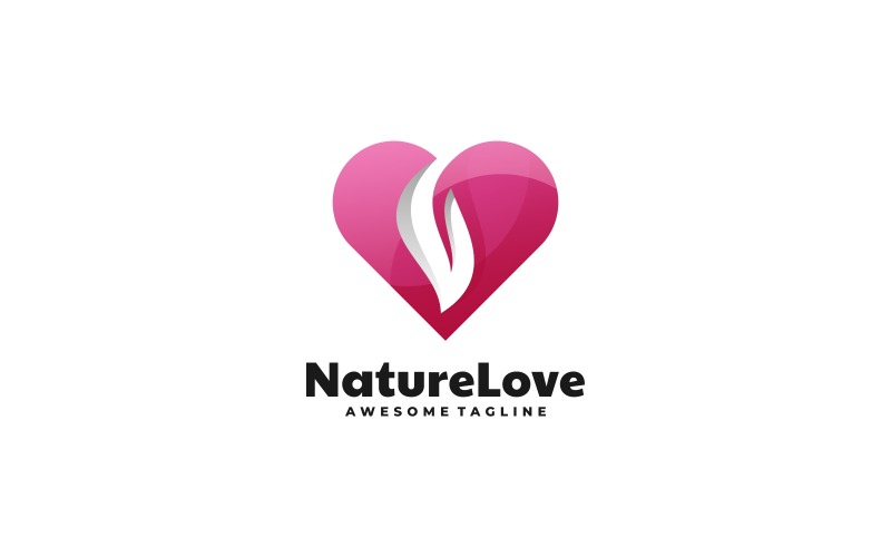 Nature Love Gradient Logo Style Logo Template