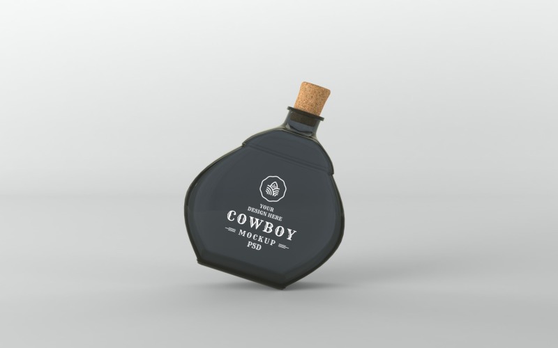 3d render of a bottle with a cork lid isolated on gray background Product Mockup