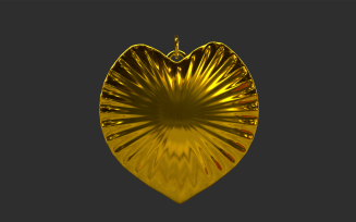 Love Gold Necklace 3D Model