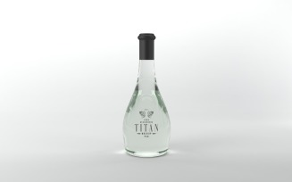Titan 3D render of a bottle Mockup isolated on a white background