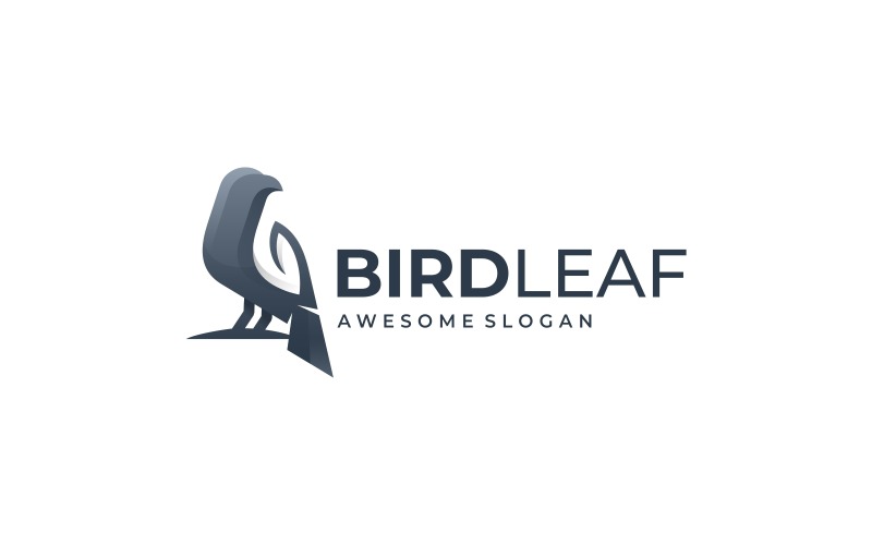 Bird Leaf Gradient Logo Template