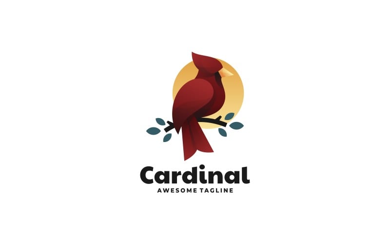 Cardinal Bird Gradient Logo Style Logo Template