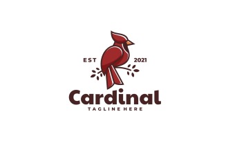 Cardinal Bird Simple Mascot Logo
