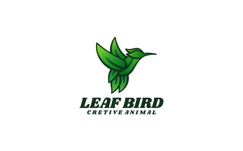 Leaf Bird Simple Mascot Logo Logo Template