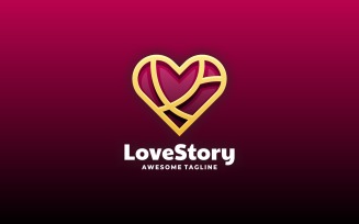 Love Story Line Art Logo Style