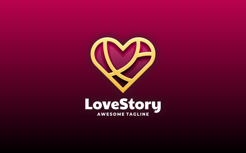 Love Story Line Art Logo Style Logo Template