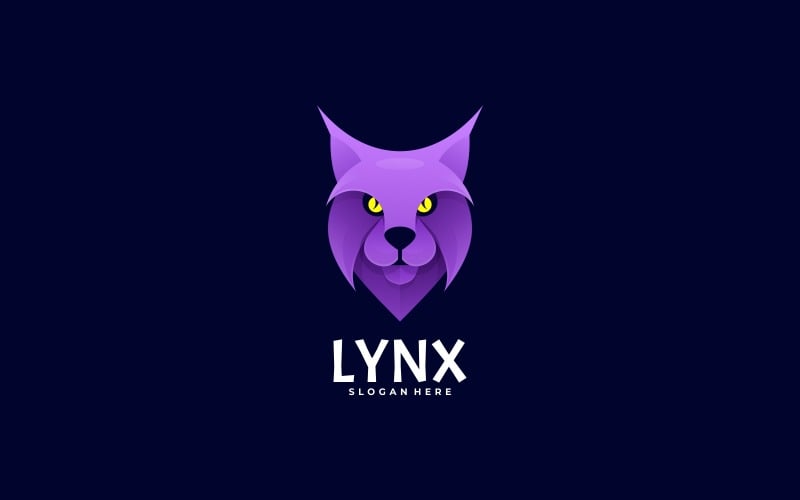 Lynx Head Gradient Logo Style Logo Template