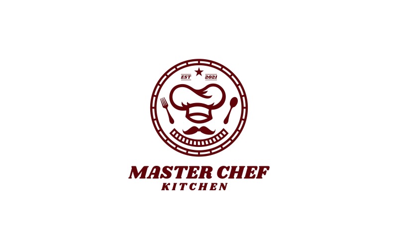 Master Chef Vintage Logo Style Logo Template