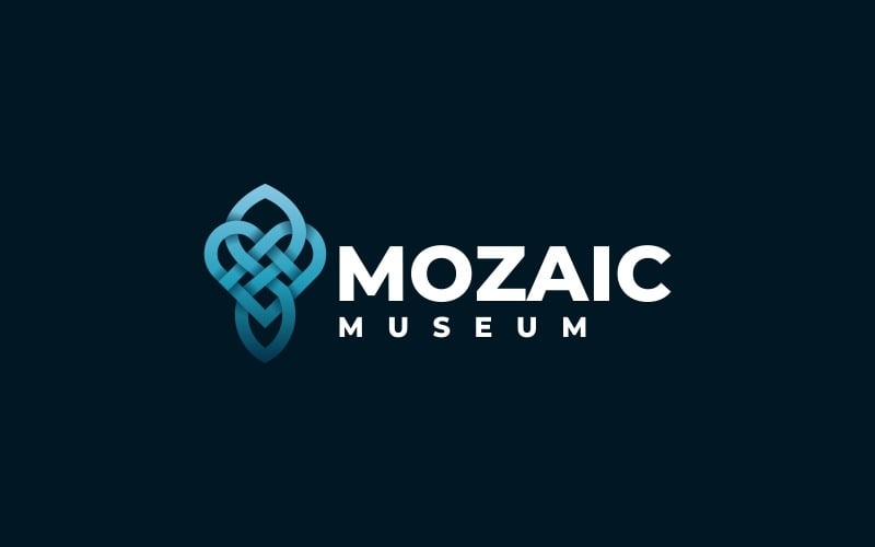 Mozaic Museum Line Gradient Logo Logo Template