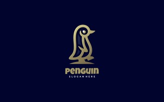 Penguin Luxury Line Art Logo
