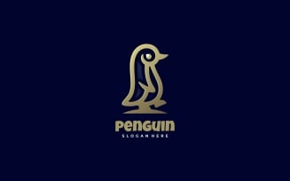 Penguin Luxury Line Art Logo