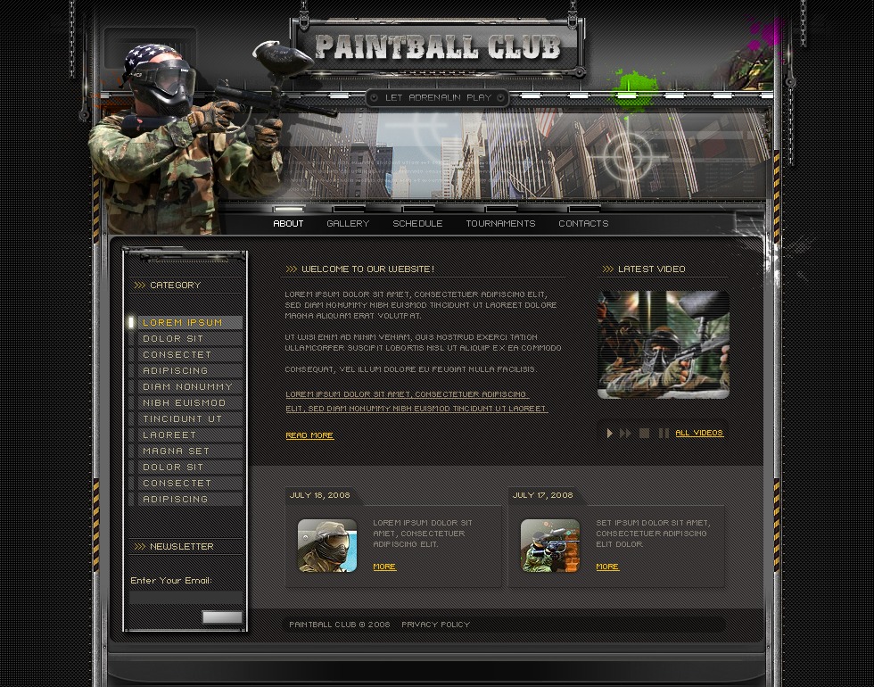 Paintball site Template 22489