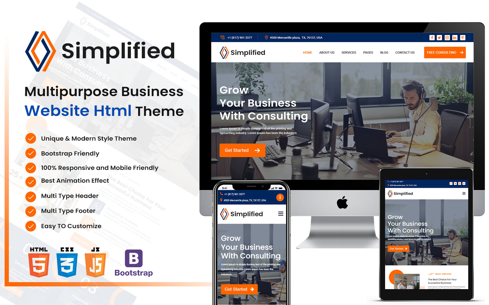 Simplified Multipurpose HTML Template