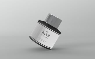 A black perfume bottle Mockup isolated on gray background