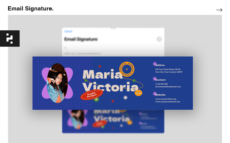 Creative Sticker Email SIgnature Template Corporate Identity