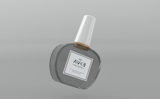 3d render of a decorative Nail Polish bottle isolated on gray background Temlplate