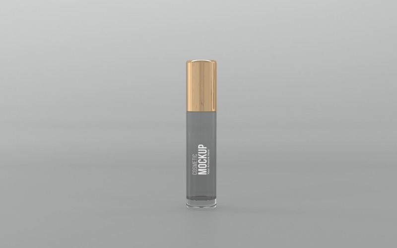 3d render of a roller Cosmetic bottle isolated on a gray background Template Product Mockup