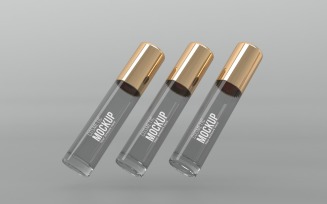 3d render of a roller Three bottles isolated on a gray background